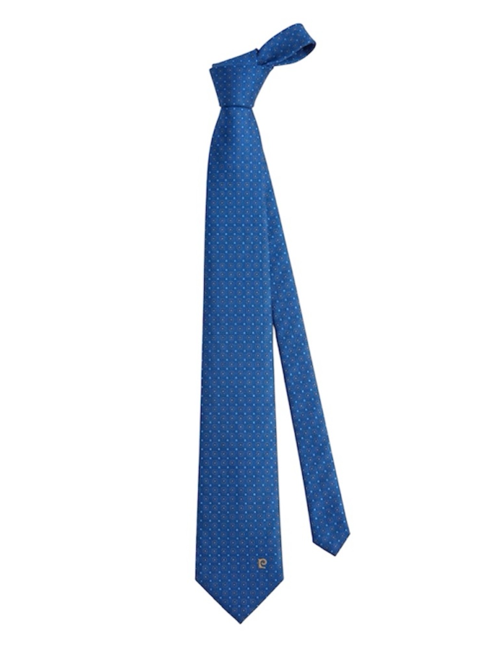 Pierre Cardin Blue Silk Geometric Print Tie